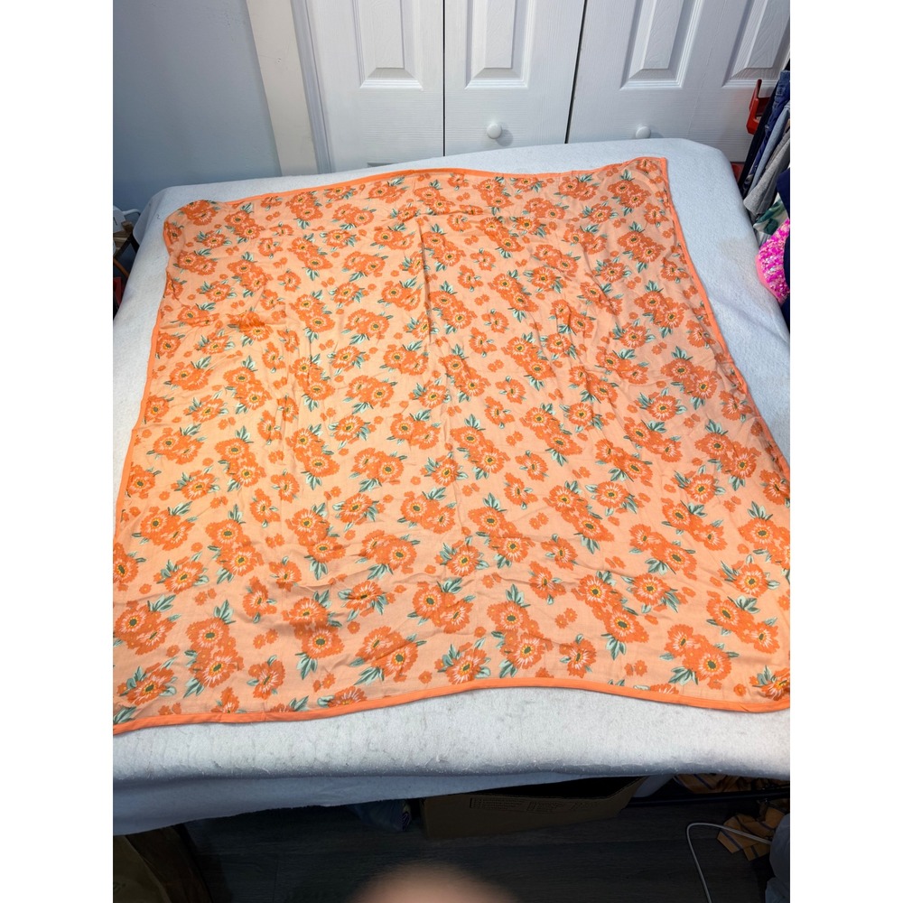 Matilda Jane Orange Floral Gauze Square Throw Blanket 42x42 31506A NWT